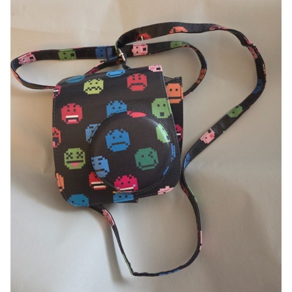 Carry Case With Straps For Fujifilm Instax Mini 8 Instant Camera Emoji Pattern‎